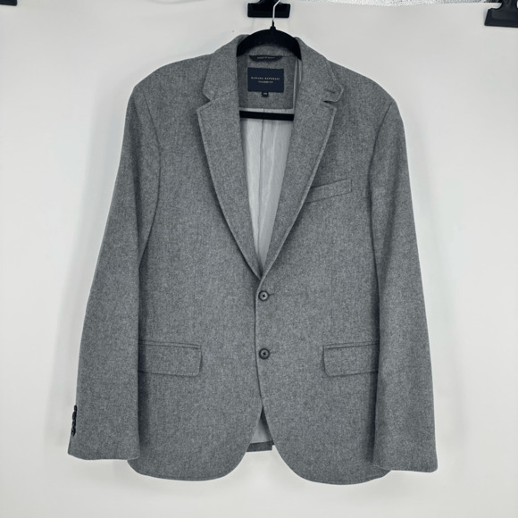 Banana Republic Men’s 42R Tailored Fit Blazer Sport Coat Grey 2 Button Cotton - Picture 15 of 15